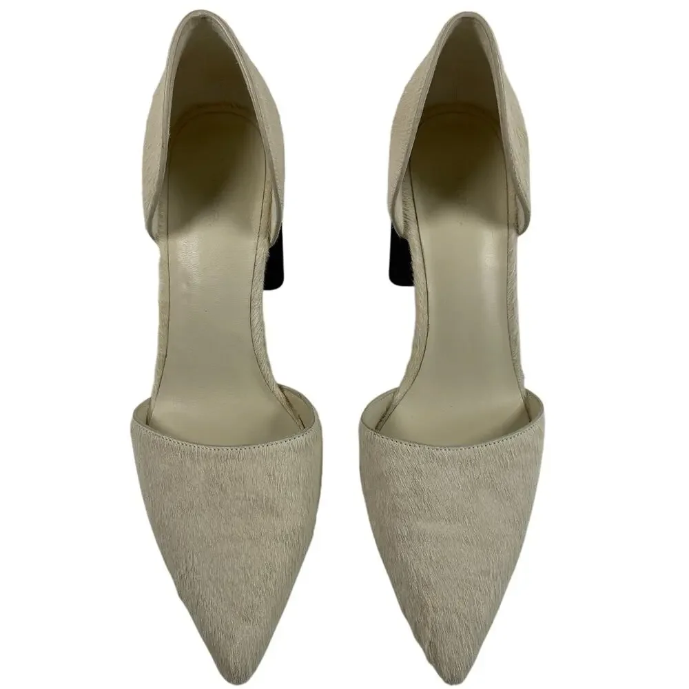 Vince Genuine Calf Hair Pointed Toe Block Heels Prin D 'orsay Women's Size 9.5
